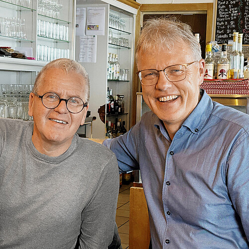 Roland David (links) und sein Nachfolger Bruno Röösli anlässlich der KOK-Süd auf der Rigi (2024).