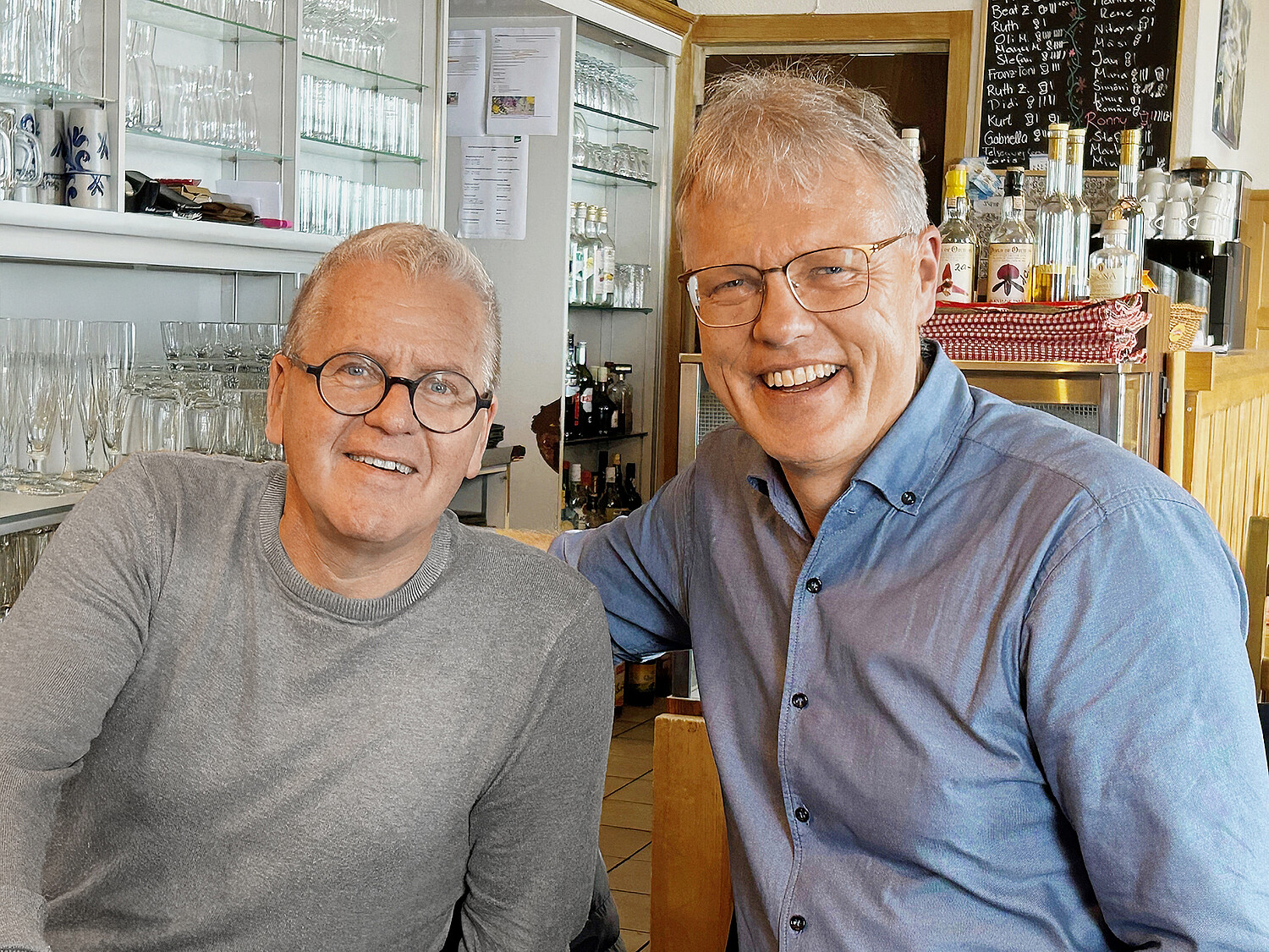 Roland David (links) und sein Nachfolger Bruno Röösli anlässlich der KOK-Süd auf der Rigi (2024).