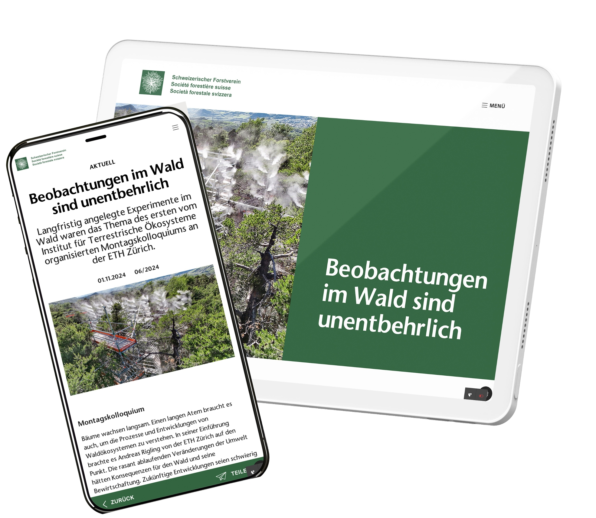 Seit Januar 2025 wird die Schweizerische Zeitschrift für Forstwesen (SZF) nicht nur in gewohnt gedruckter Art publiziert, sondern auch komplett online und aufbereitet für alle Endgeräte.
