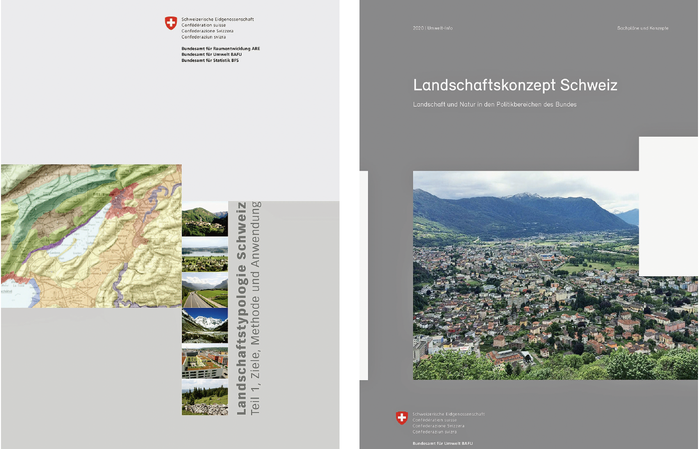 Abb 2 Der Wald als Landschaftselement ist Teil von Typologien und Konzepten in derSchweiz. (ARE 2011, BAFU 2020)